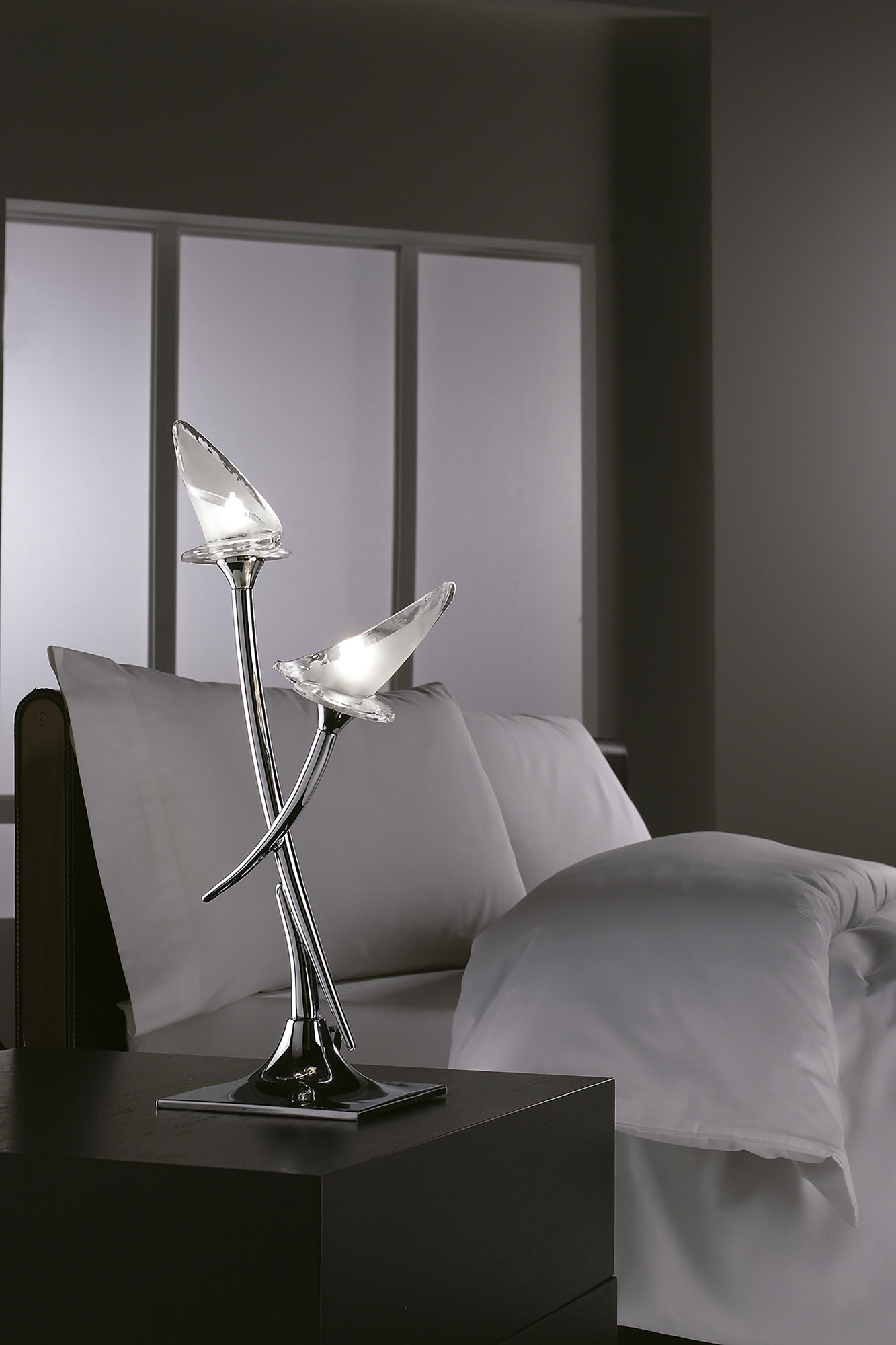 Flavia Polished Chrome Table Lamps Mantra Armed Table Lamps Flavia Polished Chrome Table Lamps Mantra Armed Table Lamps